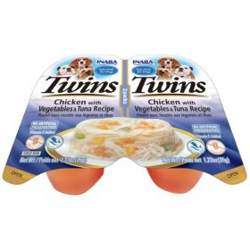 Inaba Twins Chicken with Vegetables and Tuna Recipe Side Dish for Dogs - 2 ct