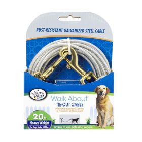 Walk-About Tie-Out Cable Heavy Weight for Dogs up to 100 lbs - 20' Long