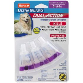 Hartz UltraGuard Dual Action Topical Flea & Tick Prevention for Medium Dogs- 3ct