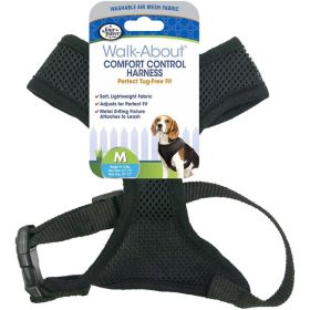 Harness - Black - Medium - For Dogs 7-10 lbs (16"-19" Chest & 10"-13" Neck)