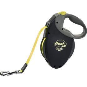 Flexi Giant Retractable Tape Dog Leash - Black / Neon - Large - 26' Long Dogs