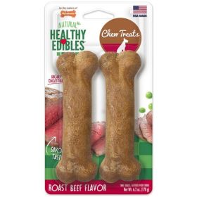 Nylabone Healthy Edibles Wholesome Dog Chews - Roast Beef Flavor -2 Pack