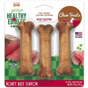 Nylabone Healthy Edibles Wholesome Dog Chews - Roast Beef Flavor  (3 Pack)