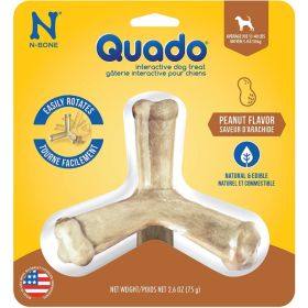 N-Bone Quado Interactive Dog Treat - Peanut Flavor - Average Joe -13-40 lbs