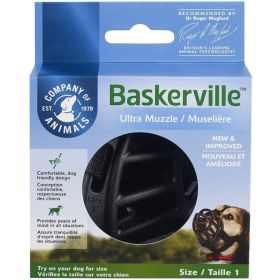 Baskerville Ultra Muzzle for Dogs - Size 1 - Dogs 10-15 lbs - (Nose Cir 8.6")