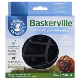 Baskerville Ultra Muzzle for Dogs - Size 4 - Dogs 40-65 lbs - (Nose Cir 12.3")