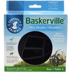 Baskerville Ultra Muzzle for Dogs - Size 5 - Dogs 60-90 lbs - (Nose Cir 13.7")