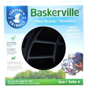 Baskerville Ultra Muzzle for Dogs - Size 6 - Dogs 80-150 lbs - (Nose Cir 16")