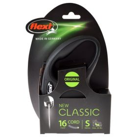 Flexi New Classic Retractable Cord Leash - Black - Small - 16' Cord