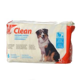 Dog It Clean Disposable Diapers - Large - 12 Pack - 35-55 lb(18-22.5" Waist)