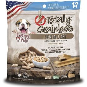 Loving Pets Totally Grainless Dental Care Chews - Chicken & Peanut Butter 6 oz