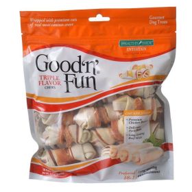 Healthy Hide Good 'n' Fun Triple-Flavor Bones - Beef, Pork & Chicken -18 Pack