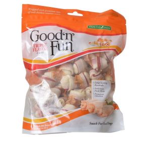 Healthy Hide Good 'n' Fun Triple-Flavor Bones - Beef, Pork & Chicken  - 25 Pack