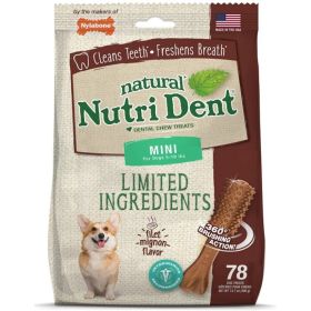 Nylabone Natural Nutri Dent Filet Mignon Dental Chews - Mini - 78 count