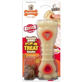 Nylabone Power Chew Knuckle Bone and Pop-In Treat Toy Combo Chicken Flavor