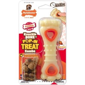 Nylabone Power Chew Knuckle Bone and Pop-In Treat Toy Combo Chicken 7