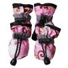 4 Pcs Pink Cute Dog Shoes Foot Covers Rain Shoes Puppy Waterproof Pet Shoes