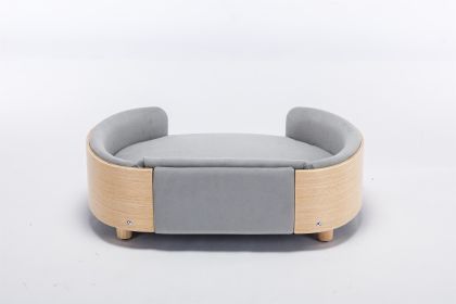 Scandinavian style Elevated Dog Bed Pet Sofa With Solid Wood legs