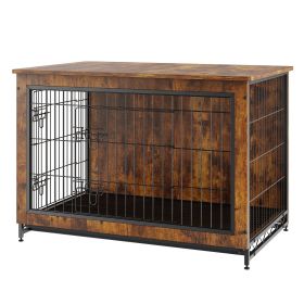 VEVOR Dog Crate Furniture, 38 inch Wooden Dog Crate with Double Doors