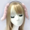 Pink Plush Lop Ear Rabbit Headband Fluffy Animal Dogs Ears Hairhoop Halloween Party Dress Up Cosplay Costume Hairband