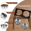 Dog Raised Bowls with 6 Adjustable Heights Stainless Steel Elevated Dog Bowls