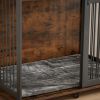 Furniture type dog cage iron frame door with cabinet, top can be opened and closed.