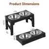 Dog Raised Bowls with 6 Adjustable Heights Stainless Steel Elevated Dog Bowls