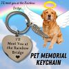 Loss Of Pet Memorial Keychain Dog Cat Jewelry Sympathy Key Ring - Rainbow Bridge