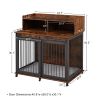 Furniture type dog cage iron frame door with cabinet, top can be opened and closed.