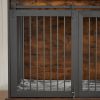 Furniture type dog cage iron frame door with cabinet, top can be opened and closed.