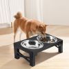 Dog Raised Bowls with 6 Adjustable Heights Stainless Steel Elevated Dog Bowls