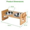 Bamboo Double Dog Raised Bowls 15 Degree Tilt Elevated Dog Bowls