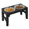 Dog Raised Bowls with 6 Adjustable Heights Stainless Steel Elevated Dog Bowls