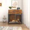 Furniture type dog cage iron frame door with cabinet, top can be opened and closed.