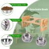 Bamboo Double Dog Raised Bowls 15 Degree Tilt Elevated Dog Bowls