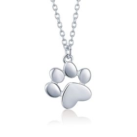 Gold Silver Cat Paw Necklace Dog Footprint Pendant Chain for Women Gift SCN275 (Ships From: China, Gem Color: SCN275-2)