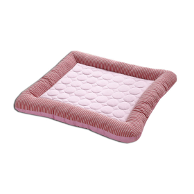 Pet Cooling Pad Bed For Dogs Puppy  Cool Mat Pet Blanket Ice Silk Material (Color: pink, size: L)