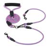 Double Dogs Leash No-Tangle Dogs Lead Reflective Dogs Walking Leash w/ Swivel