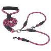 Double Dogs Leash No-Tangle Dogs Lead Reflective Dogs Walking Leash w/ Swivel