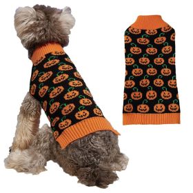 Halloween Pumpkin Dog Knitted soft Activity Costume (Color: Pumpkin, size: L)