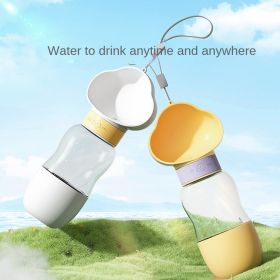 Dog out water bottle dog kettle portable pet drinking water dispenser supplies (colour: Common to cats and dogs, size: White clouds large -600ml)