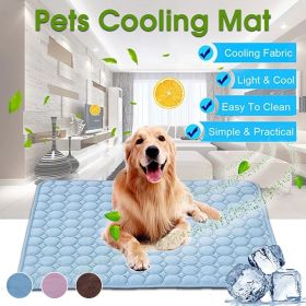 Dog Mat Cooling Summer Pad Mat For Dogs Blanket Sofa Breathable Bed (Color: mesh cloth blue, size: XL 100x70 cm)