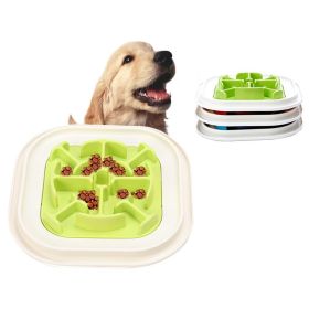 ABS Creative Dog  Feeders Anti Choke Food Separate Bowl Slow Eating Accessories (Color: Green)