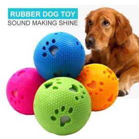 Rubber Pet Ball Toys Sound Interactive Durable Molar Dog Training Toys For M-L (Color: Orange)