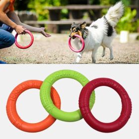 EVA Pet Flying Discs Dog Interactive Toy Training Ring Puller Bite-Resistant (Color: Green)