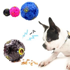 Pet Dog Squeaker Missing Food Ball Squeak Puppy Big Dog Puzzle Training Toys (Color: black, size: 7cm)