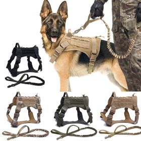 Tactical Dog Harness Pet Training Vest Dog Harness And Leash Set For Large Dogs (Color: CP Harness Leash, size: M)