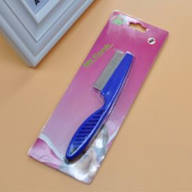 Pet Hair Removal Combs Grooming Brush Dog Cat Puppy Kitty Rabbit Massage Comb (Color: S Blue Card)