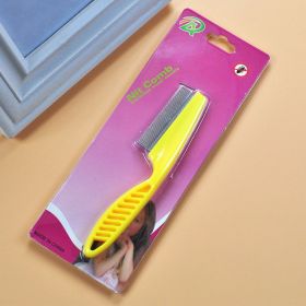 Pet Hair Removal Combs Grooming Brush Dog Cat Puppy Kitty Rabbit Massage Comb (Color: S Yellow Card)