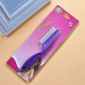 Pet Hair Removal Combs Grooming Brush Dog Cat Puppy Kitty Rabbit Massage Comb (Color: S Purple Card)